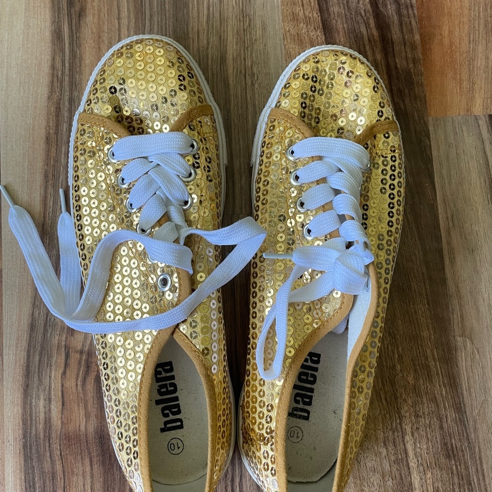 Gold Sequin Women's Sneakers